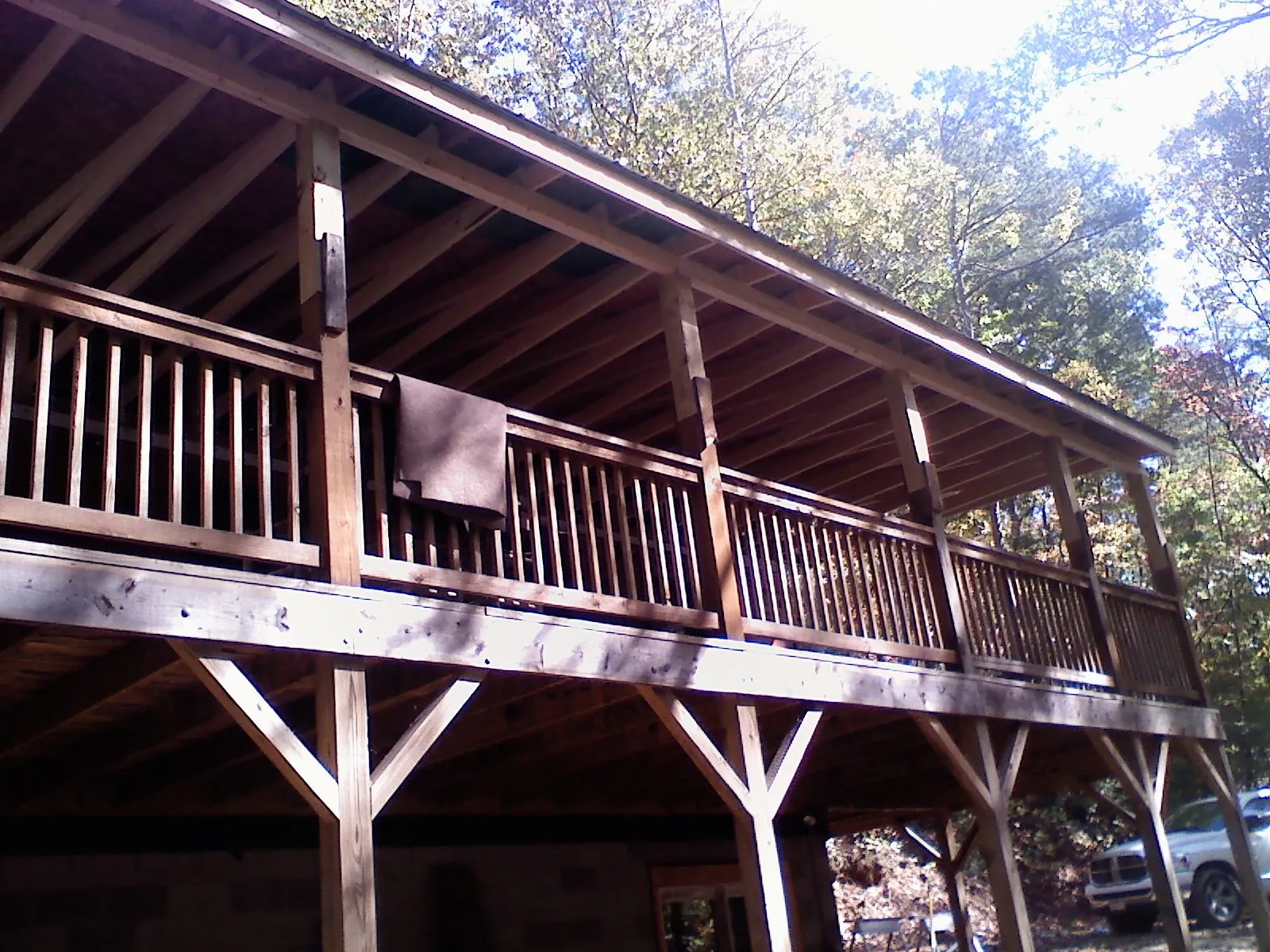 Timber framing under a new elevated porch and deck — Roof Leak Repair in Irrigon by Roofing Brothers